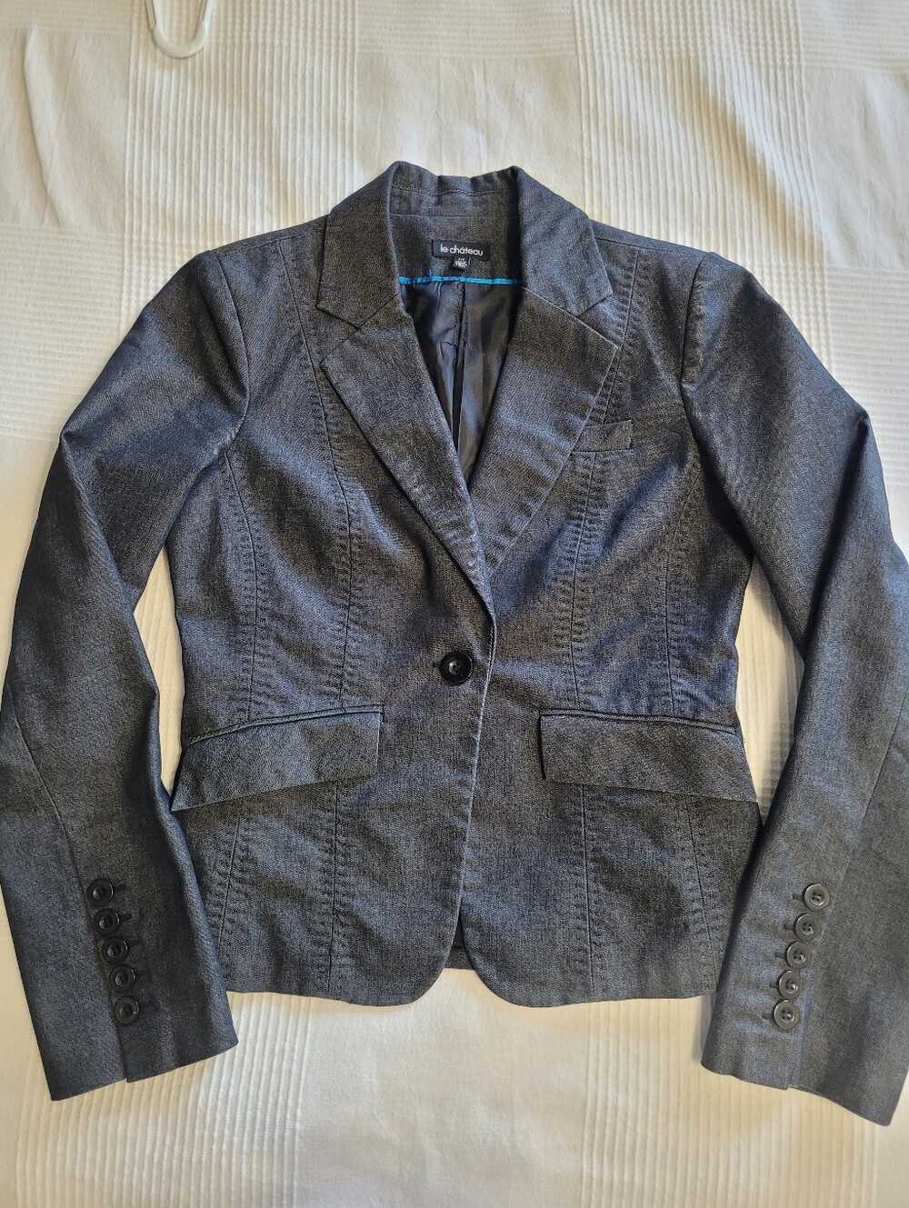 🍂le chateau Y2K Vintage Dark Charcoal Blazer Small - Unique - Make an offer! - Picture 5 of 10